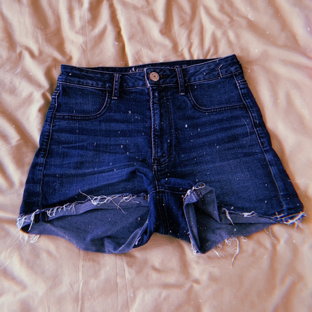 blue denim jean shorts